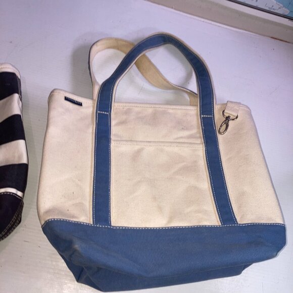 Lands End Canvas Open Top Tote Bags 14w x 12h Lot of 2 - Picture 7 of 13